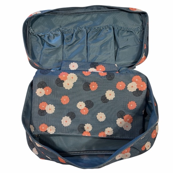 Travel Toiletries Bag Floral Blue Women's Bag - Picture 2 of 10